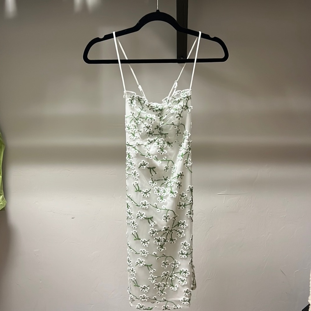 White Floral Mini Dress